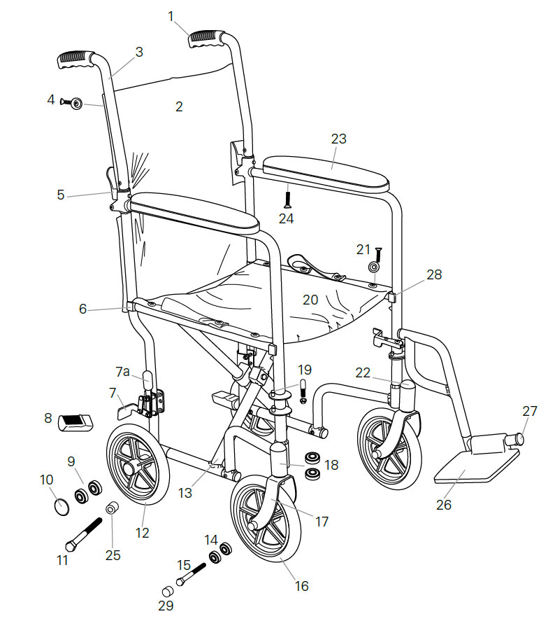 Transport Wheelchair Parts Finder Direct Supply